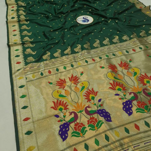 Rajputana – Bottle Green with Golden Zari Paithani Saree