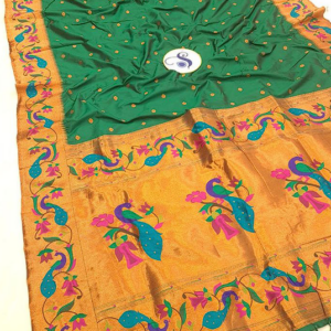  Rajputana – Bottle Green with Golden Zari Paithani Saree