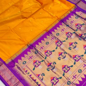 Rajputana – Yellow Violet Morbangdi Paithani Saree